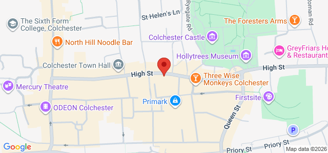 Map showing Love Thy Burger in Colchester